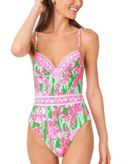 Lilly Pulitzer Women's Palma One Piece Swimsuit, Puttingreen Hannah (Green)