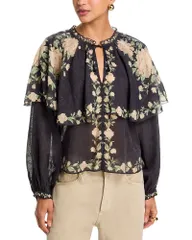 シー レディース トップス シャツ ケープデザイン キャップ ケープ ブラウス Sea Christina Cape Blouse Black ブラックのサムネイル