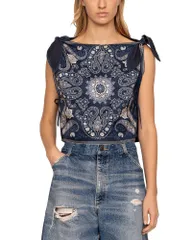 シー レディース トップス シャツ プリント Sea Emelina Printed Top Navy ネイビーのサムネイル