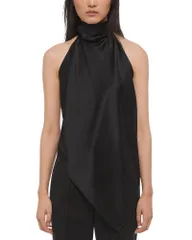 ヘルムート ラング レディース トップス シャツ シルク Helmut Lang Silk Tie Scarf Top Black ブラックのサムネイル