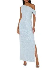 ミリー レディース トップス ワンピースパンコール マキシ MILLY Stevie Sequin Maxi Dress Light Blue ブルーのサムネイル