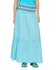 ガニー レディース ボトムスカート GANNI Blue Check Skirt Blue Curacao ブルー