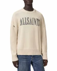 オールセインツ メンズ アウター ニット・セーター オーバーサイズフィット クルーネック ロゴ ALLSAINTS Crossed Oversized Fit Logo Crewneck Sweateのサムネイル