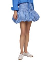 ガニー レディース ボトムスカート ミニ コットン GANNI Striped Cotton Mini Skirt Nouveanavy ネイビー