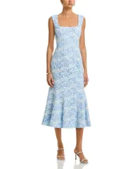 ミリー レディース トップス ワンピース ミディ レース MILLY Meg Butterfly Lace Midi Dress Whiteblue ホワイトのサムネイル