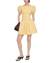 ガニー レディース トップス ワンピース ミニ コットン GANNI Yellow Cotton Mini Dress Italian Straw イエロー