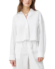 スプレンディット レディース トップス シャツ クロップド Splendid Mallory Cropped Shirt White ホワイトのサムネイル