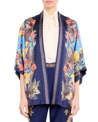エトロ レディース アウター ジャケット・ブルゾン フラワー柄 フラワー Etro Kesa Floral Open Front Jacket Printed Blue ブルーのサムネイル