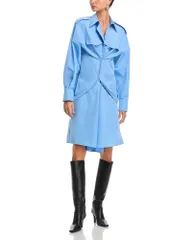 マックイーン レディース トップス シャツ McQueen Gathered Shirt Dress Navy ネイビーのサムネイル