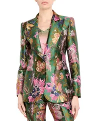 エトロ レディース アウター ジャケット・ブルゾン フラワー柄 フラワー Etro Floral Peak Lapel Fitted Jacket MulticolorGreen グリーンのサムネイル