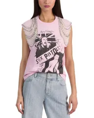 アリスアンドオリビア レディース トップス Tシャツ Alice and Olivia Micah Embellished Muscle Tee Sex Pistolsのサムネイル