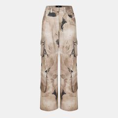 リプレゼント レディース ボトムス カジュアルパンツ リラックスフィット Represent Womens Camo Relaxed Fit Cargo Trousers Motion Print