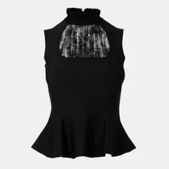 アレキサンダー・マックイーン レディース トップス シャツ Alexander McQueen Womens Alex Structured Tailored Peplum Top Black ブラッのサムネイル