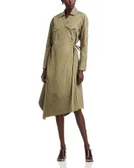 スリーワンフィリップリム レディース トップス シャツ アシンメトリー 31 Phillip Lim Striped Poplin Asymmetrical Shirtdress Olive Multのサムネイル