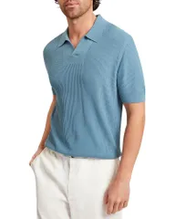 テッドベーカー メンズ トップス ポロシャツ Ted Baker Aindrea Stitch Detail Polo Shirt Sky Blue ブルーのサムネイル