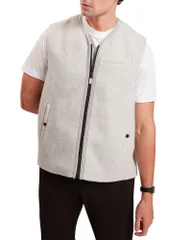 テッドベーカー メンズ アウター ニット・セーター ベスト フリース Ted Baker Klauson Fleece Zip Front Sweater Vest Grey グレーのサムネイル