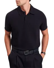 テッドベーカー メンズ トップス ポロシャツ Ted Baker Serapa Textured Polo Shirt Navy ネイビーのサムネイル