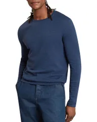テッドベーカー メンズ アウター ニット・セーター レギュラーフィット リネン Ted Baker Yaen Regular Fit Linen Blend Sweater Mid Navy ネイビーのサムネイル
