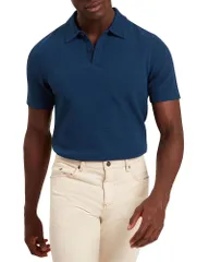 テッドベーカー メンズ トップス ポロシャツ Ted Baker Serapa Textured Polo Shirt Dark Blue ブルーのサムネイル