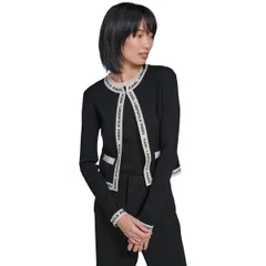 カール ラガーフェルド レディース アウター カーディガン Karlagerfeld Womensportswear Cardigan BlackBisque ブラックのサムネイル