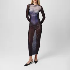 ジャンポール ゴルチエ レディース トップス ワンピース メッシュ マキシ Jean Paul Gaultier Long Sleeve Mesh Maxi Dress Navy ネイビーのサムネイル