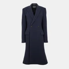 バレンシアガ レディース アウター ジャケット・ブルゾン コート Balenciaga Womens Bal Godetailored Fit Overcoat Corporate Navy ネイビーのサムネイル