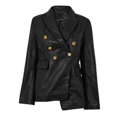 ダナキャラン レディース アウター ジャケット・ブルゾン レザー Donna Karan Womens Leather Jacket Black Leather ブラックのサムネイル