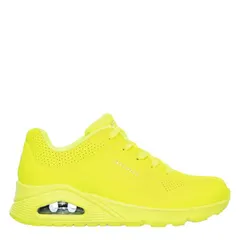 スケッチャーズ レディース シューズ スニーカー レース Skechers Womens Durabuck Lace Up Classic LowTop Trainers Neon Yellow イエ