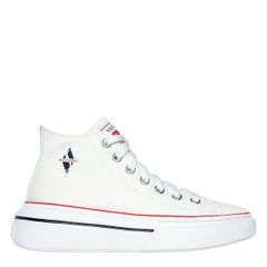 スケッチャーズ レディース シューズ スニーカー Skechers Womens Canvas Air Cooled Classic LowTop Trainers White ホワイト