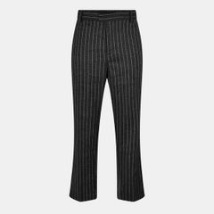 リプレゼント メンズ ボトムス カジュアルパンツ ストレート Represent Menstepped Straight Leg Trousers Black Pinstripe ブラック