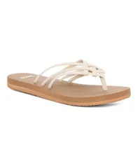 サヌーク レディース シューズ サンダル Sanuk Yoga Sandy II Women Sandals Tan white ホワイトのサムネイル