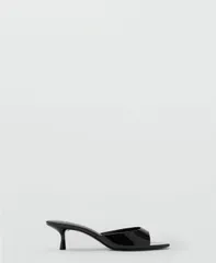 マンゴ レディース シューズ サンダル ヒール MANGO Womenstrap KittenHeel Sandals Black ブラックのサムネイル