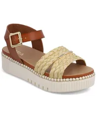 ミア レディース シューズ サンダル アンクル MIA Womens Jacklyn Ankle Strap Flatform Casual Sandals Tan タンのサムネイル