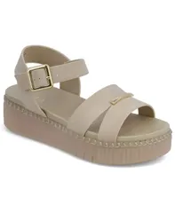 ミア レディース シューズ サンダル アンクル MIA Womens Jacklyn Ankle Strap Flatform Casual Sandals Ecru エクリュのサムネイル