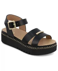 ミア レディース シューズ サンダル アンクル MIA Womens Jacklyn Ankle Strap Flatform Casual Sandals Black ブラックのサムネイル