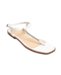 ベベ レディース シューズ サンダル Bebe Womens Fashion Sandal with TStrap Upperhinestones andangle Charms White ホワイトのサムネイル