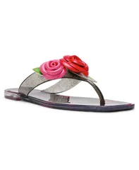 ベッツィジョンソン レディース シューズ サンダル Betsey Johnson Womens Trenten Rose Jelly Thong Sandals Black Rose ブラックのサムネイル