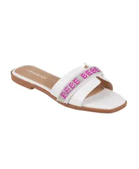 ベベ レディース シューズ サンダル Bebe Womens Fashion Sandal with Rhinestone and Pearl Embellished Strap White ホワイトのサムネイル