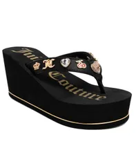 ジューシークチュール レディース シューズ サンダル プラットフォーム Juicy Couture Womens Uchino Platform Thong Wedge Sandals Black ブのサムネイル