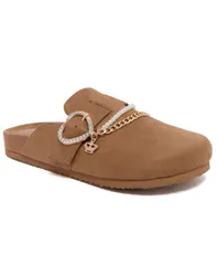 ジューシークチュール レディース シューズ サンダル Juicy Couture Womens Dove Heart Buckle Clog Slippers Dark Naturalのサムネイル
