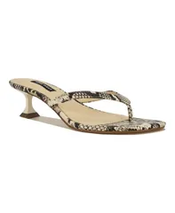ナインウェスト レディース シューズ サンダル ヒール Nine West Womens Cruise Thong Kitten Heel Dressandals Light Natural Snakのサムネイル