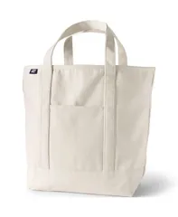 ランズエンド レディース バッグ Lands End Large Solid Color 5 Pocket Open Top Canvas Tote Bag Naturalnaturalのサムネイル