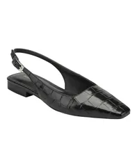 マークフィッシャー レディース シューズ パンプス Marc Fisher Womens Gelli Square Toe Slingback Dress Flats Black Croco ブラックのサムネイル
