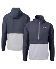 カッターアンドバック メンズ アウター ジャケット・ブルゾン Cutter Buck Mens Blue Seattle Seahawks Charter Anorak HalfZip Jacketのサムネイル