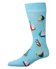 メモイ メンズ アンダーウェア 靴下 MeMoi Mensail Away Novelty Crew Socks Capri Breeze