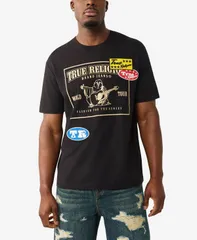 トゥルーレリジョン メンズ トップス Tシャツ 半袖 ロゴ True Religion MenshortSleeve Patch Logo TShirt Jet Black ブラック