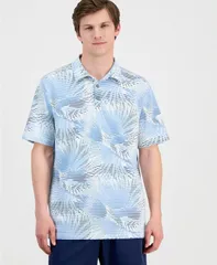 トッミーバハマ メンズ トップス ポロシャツ プリント Tommy Bahama Mens Costa Wave Fiore Fronds Printed Polo Saxony Blue ブルーのサムネイル