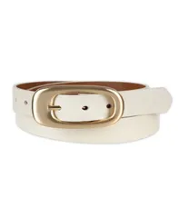 カルバンクライン レディース アクセサリー ベルト レザー Calvin Klein Reversibleather Puffed Oval CenterBar Buckle Belt BoneCogのサムネイル