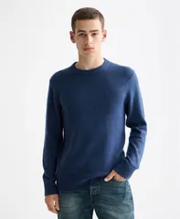 スコッチアンドソーダ メンズ アウター ニット・セーター クルーネック セーター SCOTCH SODA Mens Solid Crewneck Sweater Insignia Blue ブルーのサムネイル