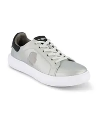 カール ラガーフェルド メンズ シューズ スニーカー 刺繍 KARL LAGERFELD PARIS Mens Embroidered Karl Head Profile Sneakers Silveのサムネイル